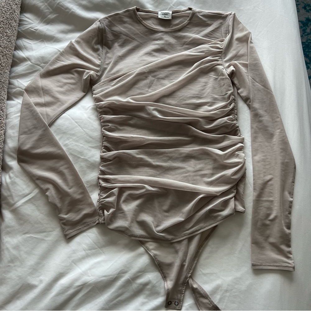 Abercrombie Long sleeve layered mesh bodysuit